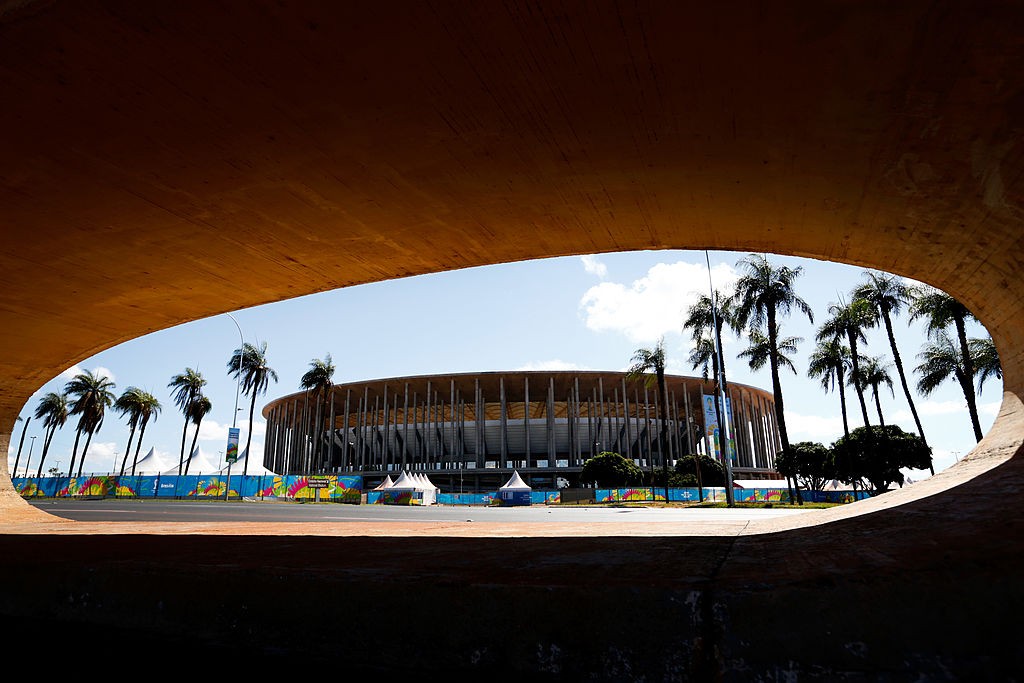 BRASILIA, BRAZIL - JUNE 12: The National Stadium of Brazil is pictured ahead of the 2014 FIFA World Cup on June 12, 2014 in Brasilia, Brazil. (Photo by Phil Walter/Getty Images)