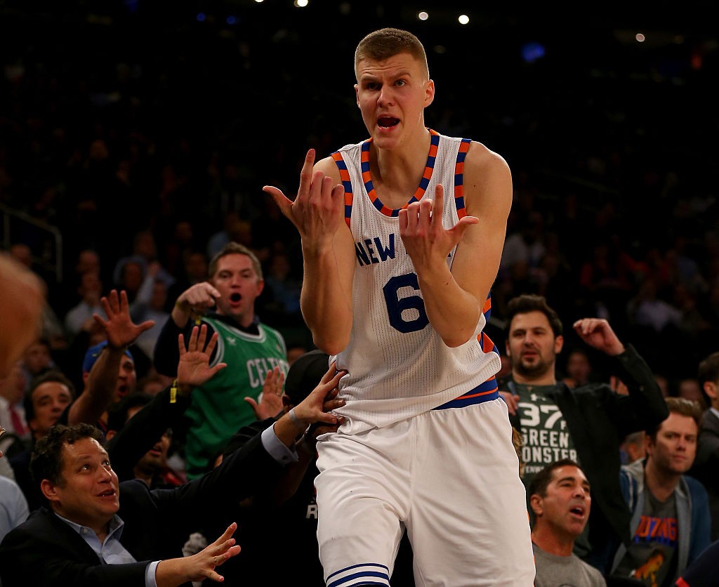 at Madison Square Garden on January 12, 2016 in New York City.The New York Knicks defeated the Boston Celtics 120-114. NOTE TO USER: User expressly acknowledges and agrees that, by downloading and or using this photograph, User is consenting to the terms and conditions of the Getty Images License Agreement.